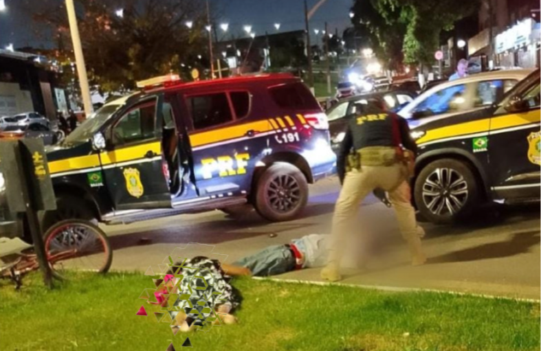Casal fica ferido após colisão entre viatura da PRF e bicicleta em Catalão