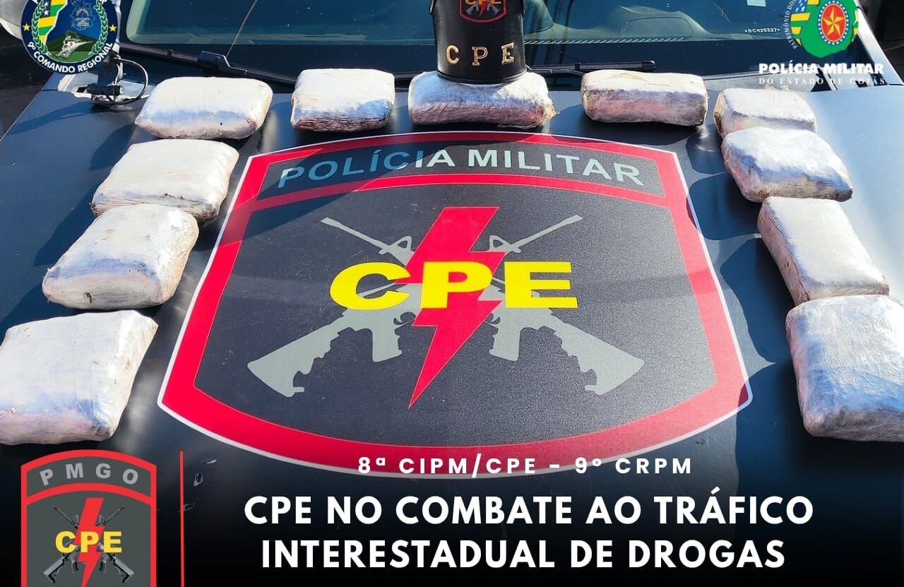 CPE apreende 10 kg de Skunk Gold em Catalão, droga avaliada em R$ 300 mil