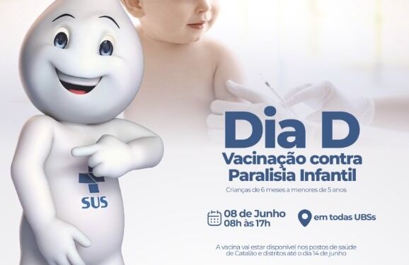Dia D de vacinação contra paralisia infantil em Catalão será neste sábado(8/06)