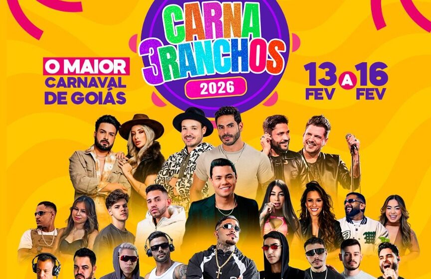 Carna Três Ranchos 2026 promete quatro dias de festa e grandes atrações em fevereiro.